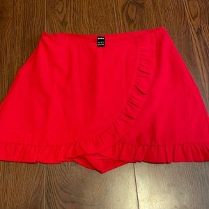 Red skirt with shorts